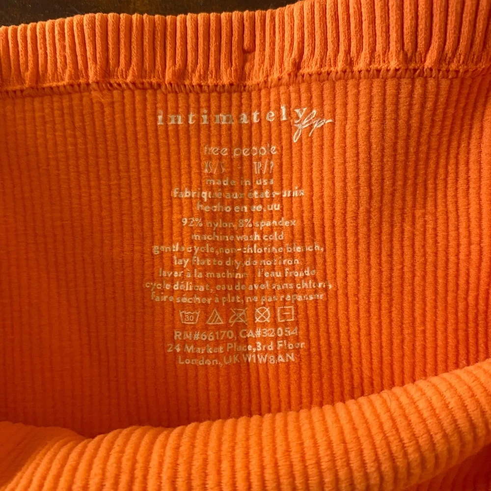 Orange Ribbed Tube Top - Picture 2 of 2